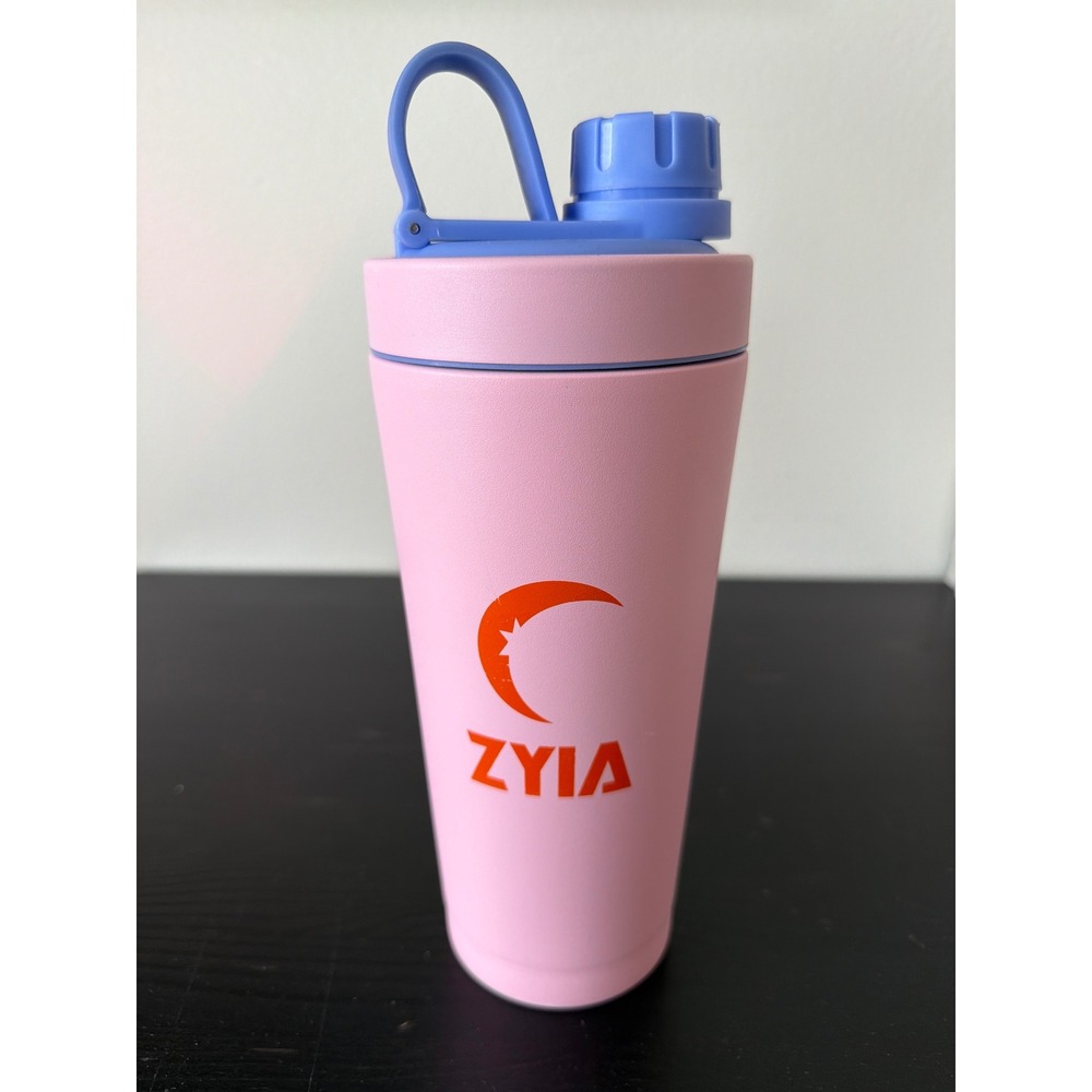Zyia Active Pink Blue Insulated Shaker Bottle Stainless Steel Gym Water Tumbler
